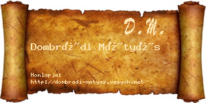 Dombrádi Mátyás névjegykártya